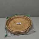 Round Rattan Serving Tray with Handles,2 Hand Woven Basket, Home Decor Organizer Tray for Breakfast, Tea, Snack, Fruit, Coffee, Storage (Large + Medium)(14.17inchX2.3inch+11.9inchX1.7inch