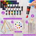 Ctosree 72 Pcs Vivid Sunset Paint and Sip Kit for Adults 8'' x 10'' Pre Drawn Canvas for Painting DIY Pre Printed Canvas for Party Favor Acrylic Painting Kit Wood Easel Brushes Date Night Bulk