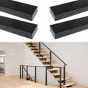 Muzata 4Pack 6'6" Black Cable Railing Handrail Rectangular Stainless Steel Handrail for Cable Railing System Top Rail Deck Stair Indoor Outdoor Length Adjustable with Paper User Guide HT10 BP4