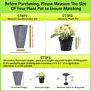 Axcoix Adjustable Height Plant Risers for Inside Pots, 7.5-12" Planter Inserts for Large Pots, Planter Lift Insert for Tall Square Round Taper Planters (6" 8" 10" Base or Top)