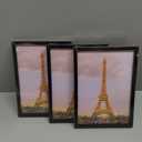 Upsimples 5x7 Picture Frame Set of 3, Made of High Definition Glass for 5 x 7 Black Frames, Wall and Tabletop Display Thin Border Photo Frame for Home Dcor