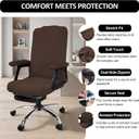 Office Chair Cover Set,Stretch Desk Chair Cover,Brown,Large