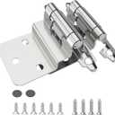 3/8 Inch Inset Cabinet Hinges, 20 Pack Self Closing Flush Face Mount Hinges with Door Bumper, Variable Decorative Hardware for Bathroom, Furniture, Kitchen Cabinet Doors, Brushed Nickel