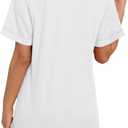 WIHOLL Womens Summer Tops Short Sleeve Basic Casual V Neck T Shirts Trendy Fashion 2026 (White, XL)