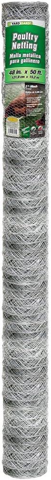 YARDGARD – 2 Inch Mesh Welded Wire Fence – 48 Inches by 50 Feet – 20 Gauge Galvanized Steel – for Poultry Enclosures | Garden Protection | Small Animal Fencing