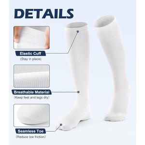 Breslatte Compression Socks for Women Men 10-14 mmHg Circulation Knee High Athletic Support Socks Running Travel Daily (Large-X-Large)