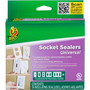 Duck Brand Wall Socket Sealers: 2-1/2 in. Width (White) / 24-Pack