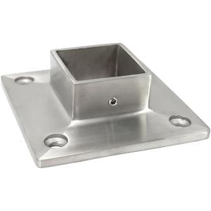 Stainless Steel 316 Grade Floor or Wall Base Flange for 1-1/2" x 1-1/2" Post