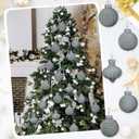 30 Pcs Velvet Christmas Ball Ornaments, Christmas Tree Ball Ornaments Flocked Plastic Balls Xmas Hanging Decorations for Tree Holiday Party (Dusty Blue, 3.15 Inch)