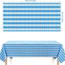 4 x 3pcs Oktoberfest Blue White German Tablecloths, Bavarian Vinyl Rectangle Plastic Checkered Tablecover 54 x 108in, Beers Festival Party Accessories for Oktoberfest Decorations Camping Picnic
