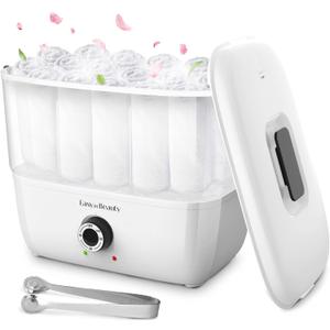 EASYINBEAUTY Hot Towel Warmers for Spa, Holds 16 Small Towels, 5L Portable Towel Steamer with Quickly Heating in 1-5 Mins, Auto Off Timer Foldable Towel Warmer for Facials, Barber, Manicures, Massage
