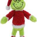 AZATE 9 inches Christmas Green Monster Plush Toys, Dog Plush, Delightful Gift for Children, Christmas Decorations (Green Elf in Hat)