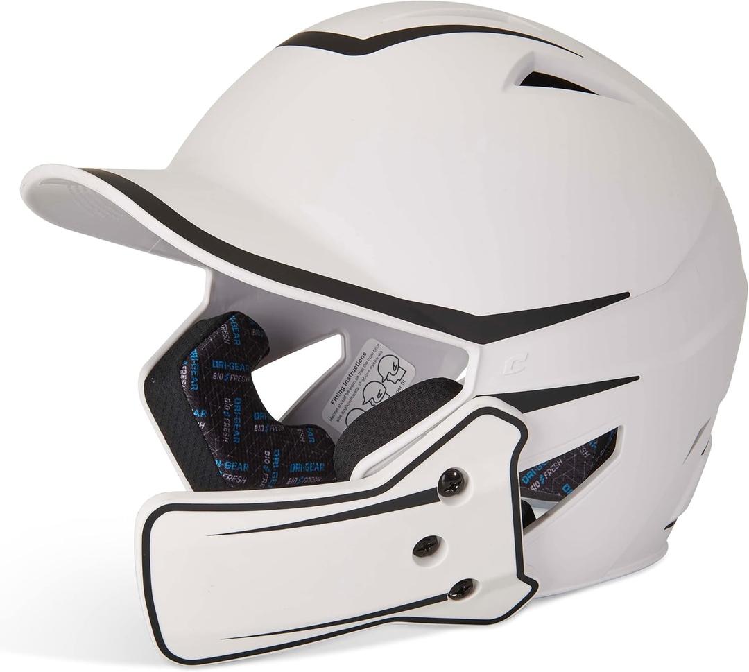 Champro HX Legend Plus Batting Helmet (Medium, White, Black)