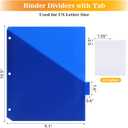 SUQJOY 8-Tab Dividers for 3 ring binder, 96 Count Binder Dividers with Pockets, Subject Dividers, 3-Hole Plastics Sheets Protectors for US Letter Size in 0.5", 1",2" Binders, Vibrant 8 Color, 12 Packs