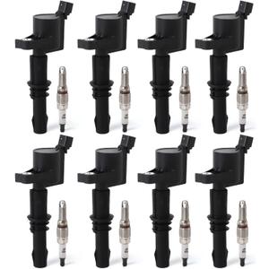 8PCS UF537 Ignition Coils Pack & SP546 Iridium Spark Plugs Compatible with Ford F150 Expedition F250/F350 Super Duty Mustang 4.6L 5.4L Replace# FD508, C1541, C1659, 5C1584, DG511