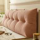 Dorm Headboard Wedge Pillow Twin Bed Rest Reading Pillow Bolster Triangular Pillow for Sitting in Bed Backrest Positioning Support Long Pillow for Daybed, Blush
