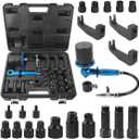 Pneumatic Injector Puller 27PCS for Diesel Engine, Air Vibration Injector Extractor with Handle, Labor-Saving Injectors Removal Tool Set with High Impact Extractor Hammer Puller, 18 Adapters, 3 Hooks