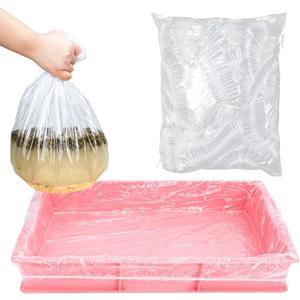 Small Animal Cage Liners Disposable, 50 PCS Rabbit Litter Box Liner Cage Tray Liner Pet Litter Pan Bags Plastic Film Cover for Guinea Pig Bunny Bird Chinchilla Hedgehog (Compact)