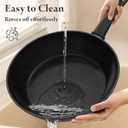Bazova 18 Pcs Pots and Pans Set Non Stick with 12-Quart Stock Pot, Nonstick Kitchen Cookware Sets with Utensils, Large Capacity Ceramic Cookware Set, PTFE/PFAS/PFOA Free, Black
