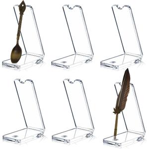 6 Pcs Transparent Acrylic Spoon Pen Display Stand Rack, 3.8x2.56x1.57inch