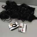 REECHO 20" Curly Wavy 3 Pieces Set Clip in Hair Extensions Natural Black