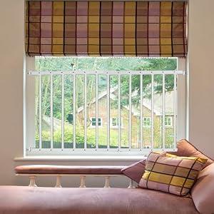 Window Safety Guards for Children, Adjustable 21.65"-41.34" Wide Window Guards Kids, Child Safety Guard Prevents Accidental Falls(White, 2 Piece)
