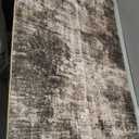 IOHOUZE Small Abstract Area Rug 2x3 Ft Entryway Rugs Washable Door Mat Indoor Entrance, Rubber Backed Throw Rugs, Printed Faux Wool Non Slip Floor Carpet for Foyer Front Door Sink, Grey Beige