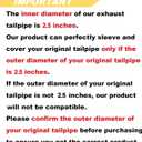 2.5 inch Inlet Exhaust Tip, 3" Outlet 6" Overall Length Stainless Steel Exhaust Tail Pipe, Bolt-On, Polished Tailpipe, Black (Fit for Tailpipe Outlet is 2.5", must OD not the ID)