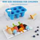 Lamesa Popsicles Molds Silicone, 6 Pieces BPA-Free Ice Pop Mold, Reusable Mini Toddler Popsicle Molds with Sticks, Homemade Small Popsicle Mold for Kids (Blue)