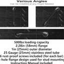 2 Pack Grab Bars 16 Inch, iMomwee Black Bathroom Handle for Elderly, Stainless Steel Safety Bars for Showers and Walls, Handicap Shower Rail Grab Bar, Balanced Support Bars for Senior Disabled