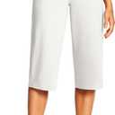 ISEEGZ 18" Capri Pants for Women Wide Leg Stretchy Casual Capris Pleated Dress Pants with Pockets Business Lounge Work, Size: X-Large
