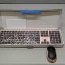 Wireless Keyboard and Mouse, Vssoplor 2.4GHz Rechargeable Compact Quiet Full-Size Keyboard and Mouse Combo with Nano USB Receiver for Windows, Laptop, PC, Notebook-Black and Rose Gold