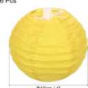 PATIKIL 4 Inch Paper Lanterns, 6 Pack Round Folding Hanging Lamp Shade for Wedding Home Party Festival Celebration, Yellow