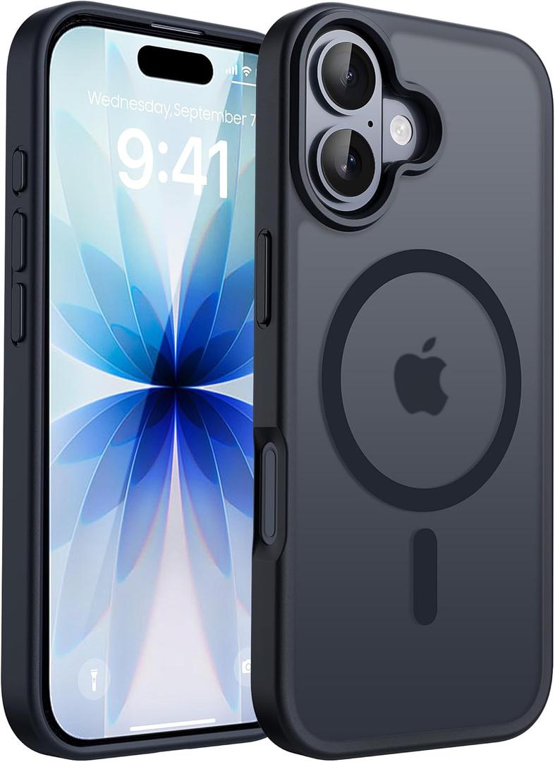 CACOE Magnetic Case for iPhone 17 6.3 inch-Compatible with MagSafe & Magnetic Car Phone Mount,Anti-Fingerprint TPU Thin Phone Cases Cover Protective Shockproof (Matte Black)