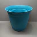The HC Companies Eclipse Round Planter With Saucer - Outdoor & Indoor Plant Pot with Drainage Holes - Lightweight, UV-Resistant Plastic Pots For Plants, Flowers & Herbs (12" Teal, Pack of 1)