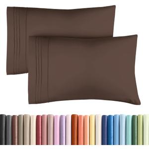 King Pillow Cases Set of 2 - Ultra Soft Hotel Quality Pillowcase Covers - Comfy, Cozy & Wrinkle Free - Shrinkage, Stain and Fade Resistant - Machine Washable Pillow Protectors - 2 Piece Set - Brown