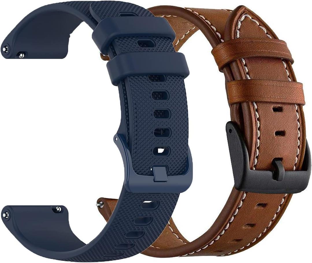 Compatible for Amazfit GTR 4 Bands,GTR 3/ 3 Pro Bands, Silicone & Leather Bands 22mm for GTR 4 Pro Limited Edition,GTR 4 47mm, GTR 2, GTR 2e Bands for Women Men, Replacement Sport Smart Watch Straps