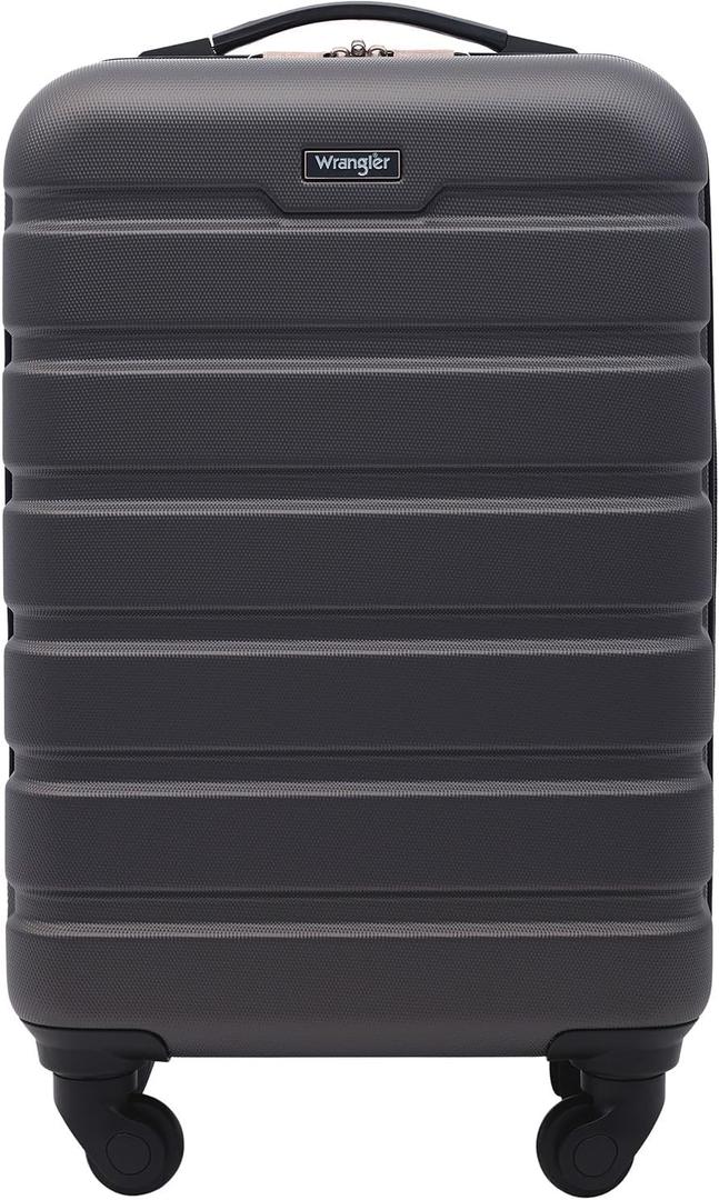 Wrangler 22" Hardside Spinner Carry-On Luggage, Charcoal