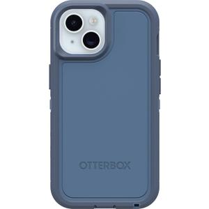 OtterBox iPhone 16e, 15, 14, & 13 Defender Series XT Case - Baby Blue Jeans (Blue), screenless, Rugged, Snaps to MagSafe, Lanyard Attachment
