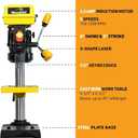Woodskil 8 Inch Drill Press, 2.3 Amp 5-Speed Bench Drill Press with Laser Guide and Cast Iron Worktable, Bench Top Drilling Machine
