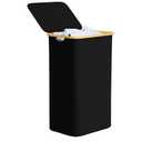 SpaceAid Laundry Hamper with Lid, 110L Large Tall Clothes Basket Bin with Bamboo Handles, Collapsible Laundry Hamper for Bedroom, Bathroom, Dorm, Laundry Room - Black