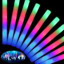 HONLYNE 100 PCS Foam Glow Sticks, Bulk Glow Sticks with 3 Modes Colorful Flashing, LED Light Sticks, Glow in Dark Party Supplies for Wedding, Raves, Birthday, Christmas, New Year