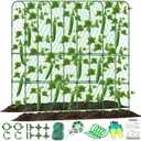 Metal Garden Trellis for Climbing Plants, U-Shape Adjustable 66 x 65 Inch, Green