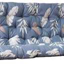 Porch Swing Cushions, 2-3 Seater Outdoor Cushions for Patio Furniture, Swing Replacement Cushions with 8 Straps, Suitable for Outdoor and Indoor (Gray Leaves,60 * 40 in)
