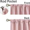 BGment Short Blackout Curtains 30 Inch Length for Small Windows - 34 x 30 inch Curtains Rod Pocket and Back Tab Thermal Insulated Room Darkening Curtains for Kitchen/Cafe Room, 2 Panels, Baby Pink