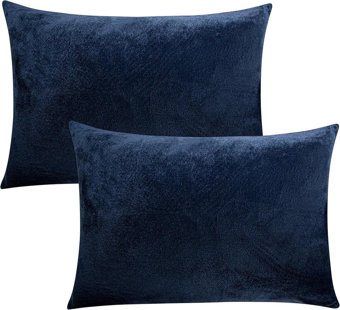 Pillowcases 20x26inch Velvet Navy 2 Pack