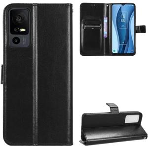 Case for TCL 40 X 5G Leather Case,Flip Leather Wallet Cover Case for TCL 40 XE 5G / 40X 5G T601D Case Black