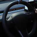 Steering Wheel Correction Marker Decoration Sticker for Tesla Model Y/3, Suede Soft Steering Wheel Center Stripe Steering Wheel Cover for Spinning Parking U-Turn