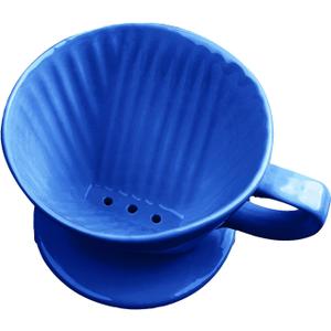 NBYHZLS Handmade Pour Over Ceramic Coffee Dripper - Authentic Brewing Experience for Camping, Office, and Home (Blue)