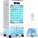Portable Air Conditioners, 8000 BTU Portable AC Unit with 3 Speeds, 3 Modes, 8L Evaporative Air Cooler w/7H Timer, 90°Oscillation, Remote Control Air Conditioner for Bedroom, Small Room, Home (White)